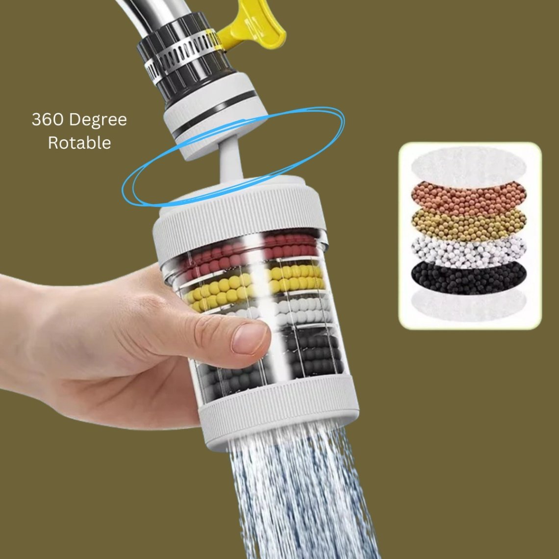 6 Layers 360° Rotatable Water Filter Tap আপনার ট্যাপকে আরও কার্যকর ও ব্যবহারবান্ধব করে তোলে। এতে রয়েছে ৬-স্তরের ফিল্টার, যা পানির ময়লা ও অমেধ্য কমাতে সাহায্য করে। ৩৬০° ঘূর্ণনযোগ্য ডিজাইন থাকায় সহজেই সবদিকে পানি ব্যবহার করা যায়, ফলে বাসন ধোয়া, ফল-সবজি পরিষ্কার করা এবং দৈনন্দিন কাজ আরও সহজ হয়। সহজে ইনস্টল করা যায় এবং অধিকাংশ স্ট্যান্ডার্ড ট্যাপের সঙ্গে ব্যবহার উপযোগী। ✨ বৈশিষ্ট্য ✅ ৬-স্তরের ফিল্টার সিস্টেম ✅ ৩৬০° ঘূর্ণনযোগ্য ডিজাইন ✅ পানি ছিটকে পড়া কমায় ✅ পানি ব্যবহারে সুবিধাজনক ✅ সহজে ইনস্টল করা যায় ✅ টেকসই ABS উপাদান ✅ রান্নাঘর ও বাথরুম উভয়ের জন্য উপযোগী ✅ পরিষ্কার করা সহজ 📦 প্যাকেজে যা থাকছে ১ × 6 Layers 360° Rotatable Water Filter Tap